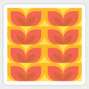 Fall Orange Red simple Floral patterns Sticker